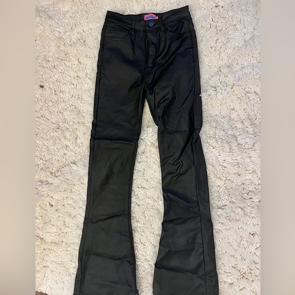 Edikted Luna Faux Black Leather Pants (Never worn)
